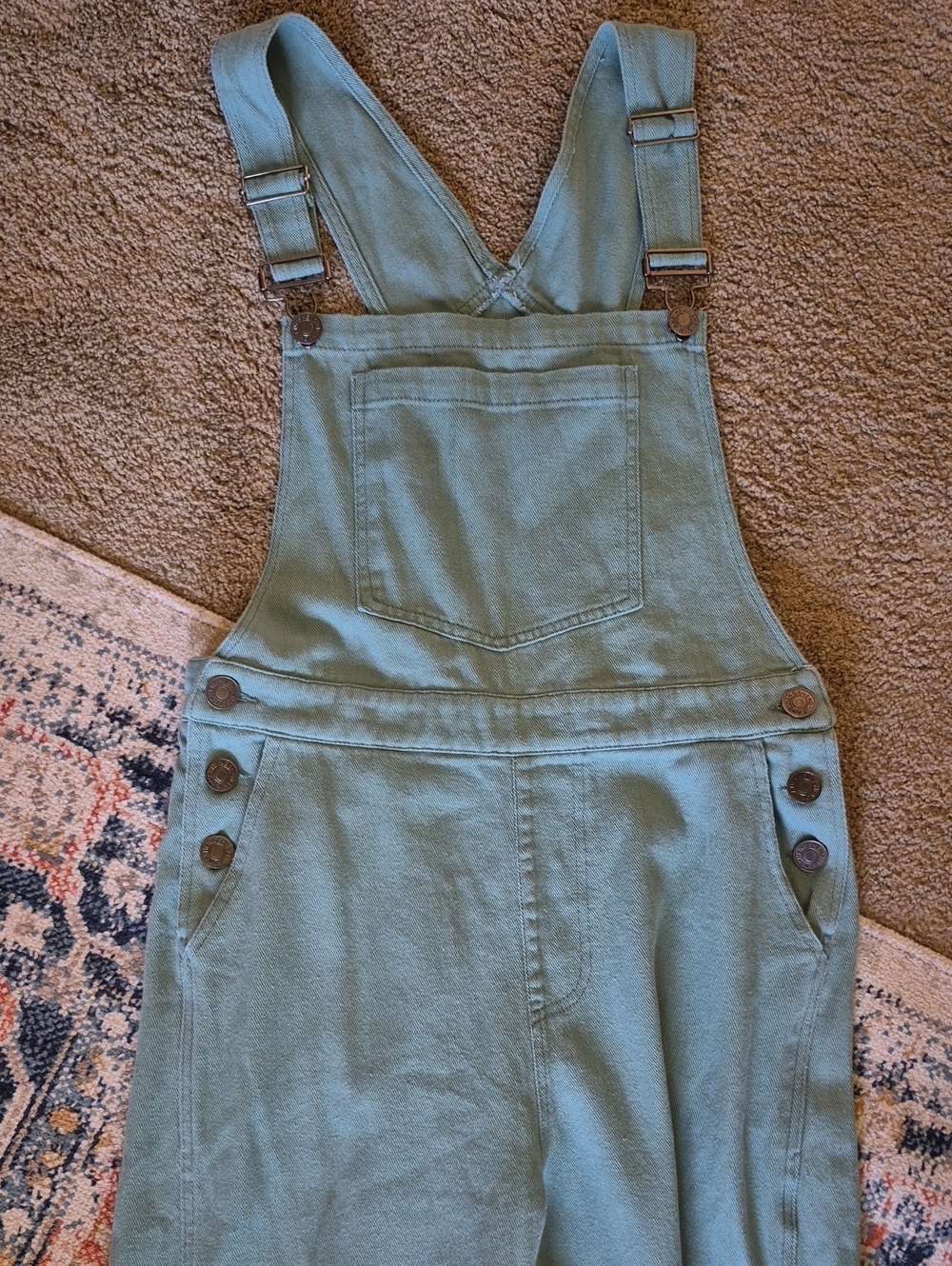 eesome Sage Green Cotton Overalls Jumpsuit